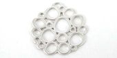 Sterling Silver plt Connecter Bubble 20mm 2 pack-findings-Beadthemup