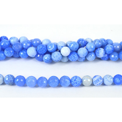 Agate Fire Dyed Blue Fac.Round 12mm str 33 beads