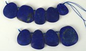 Lapis Matt Afgan Pol.Top drill free form drop app 33+mm EACH PIECE-beads incl pearls-Beadthemup