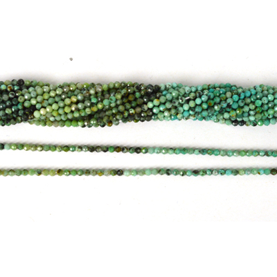 Turquoise shaded Fac.Round green 2mm str 146 beads