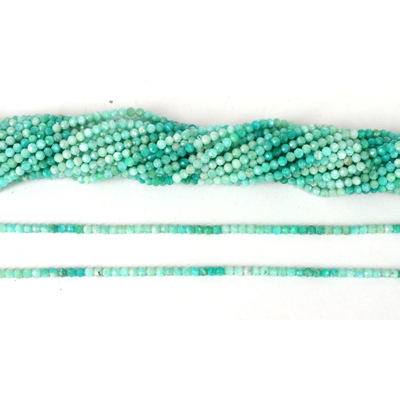 Amazonite Shaded Fac.Round 3mm Strand 110 beads