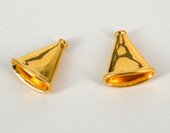 Vermeil 16x15mm flattened cone 2 pack-findings-Beadthemup