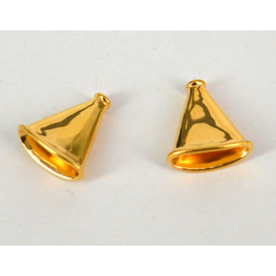 Vermeil 16x15mm flattened cone 2 pack