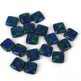 Azurite Recon.12mm Square pillow Bead EACH-beads incl pearls-Beadthemup