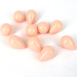 Shell Based Pearl 15 x20mm Briolette Light Apricot PAIR-beads incl pearls-Beadthemup