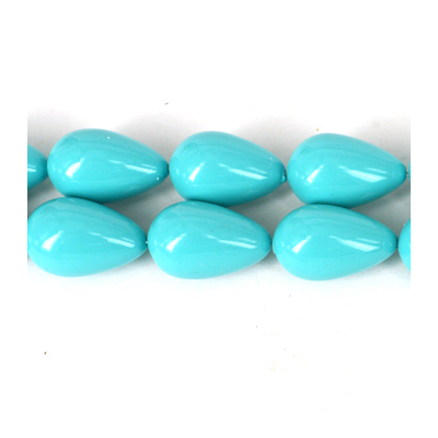 Shell Based Pearl 16 x25mm Teardrop Aqua PAIR