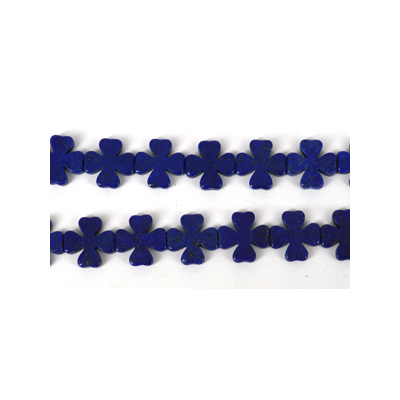 Lapis 4 leaf clover 15mm EACH bead