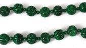 Malachite Carved Round 12mm EACH BEAD-beads incl pearls-Beadthemup