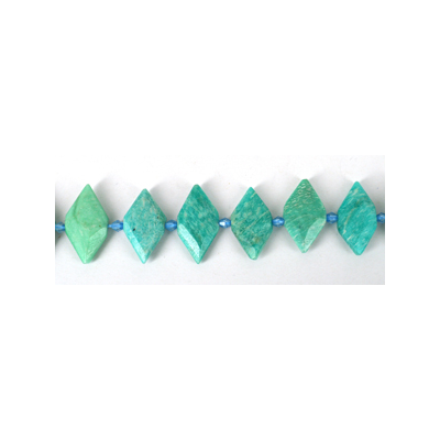 Amazonite Fac.Diamond 25x14mm EACH BEAD