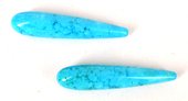 Turquoise Dyed briolette 10x50mm PAIR-beads incl pearls-Beadthemup