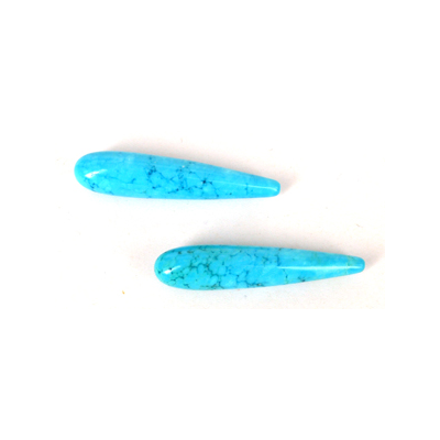Turquoise Dyed briolette 10x50mm PAIR
