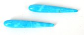 Turquoise Dyed briolette 10x60mm PAIR-beads incl pearls-Beadthemup