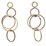 Gold plate Brass Silver post Earring 75mm 