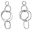 Rhodium plate Brass Silver post Earring 75mm pair