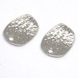 Rhodium plate Pewter Connector 18x14mm 2 pack-findings-Beadthemup