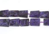 Charoite 18x20mm Faceted rectangle EACH BEAD-beads incl pearls-Beadthemup