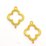 Gold plate Connecter 17x21mm 4 leaf clover 2 pack
