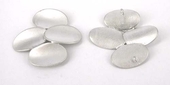 Rhodium plate Connecter Oval Cluster 26mm 2 pack-findings-Beadthemup