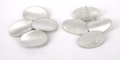 Rhodium plate Connecter Oval Cluster 26mm 2 pack-findings-Beadthemup