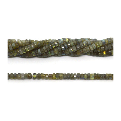 Labradorite Faceted Wheel 5x3mm strand 120 beads