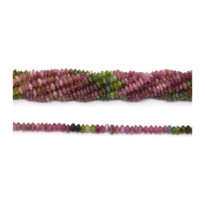 Tourmaline Polished Saucer 3x2mm Strand 200 beads