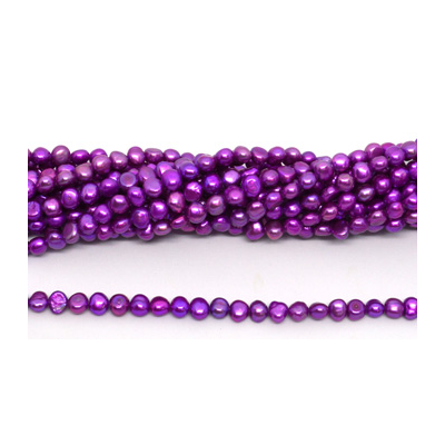 Fresh Water Pearl potato side drill 6x5mm Purple strand 69 beads