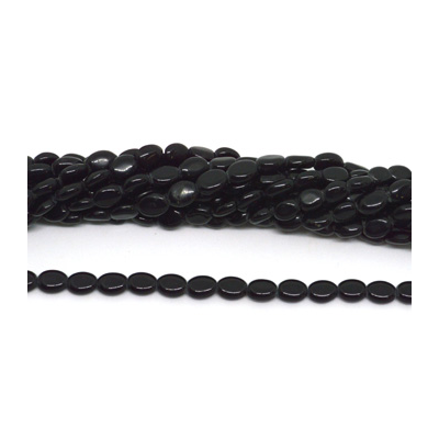 Onyx Polished oval 7x6mm Strand 42 beads