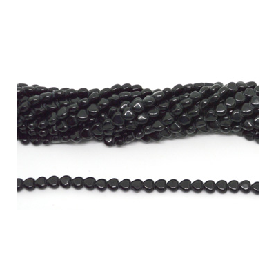 Onyx Polished Heart 7xmm strand 58 beads