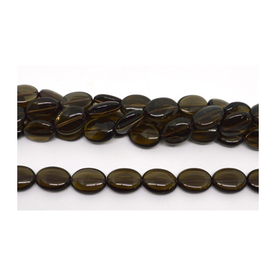 Smokey Quartz Polished Oval 20x15mm strand 20 beads