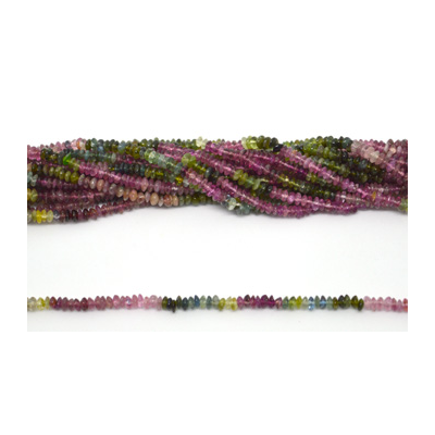 Tourmaline Polished Rondel 4x2mm app 210 beads