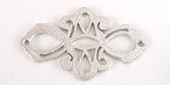 Sterling Silver plt Connecter Scroll 24x15mm 2 pack-findings-Beadthemup