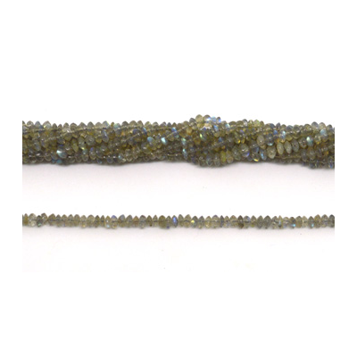 Labradorite Polished Rondel 4x2mm app 210 beads