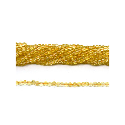 Citrine Polished Round 4mm strand 100 beads