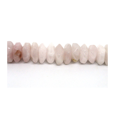 Rose Quartz Faceted Rondel app 20x10mm strand 40 beads