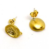 Gold Plate Brass Stud 10mm S.Silver post Pair-findings-Beadthemup