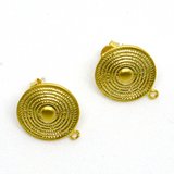Gold Plate Brass Stud 13x15mm S.Silver post Pair-findings-Beadthemup