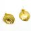 Gold Plate Brass Stud 17mm Pair w/ring at back