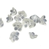 Clear Quartz matt 12mm back drill flower bead EACH-beads incl pearls-Beadthemup