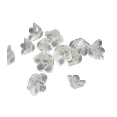 Clear Quartz matt 12mm back drill flower bead EACH