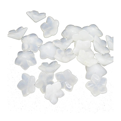 White Agate 12mm Back drill flower EACH bead