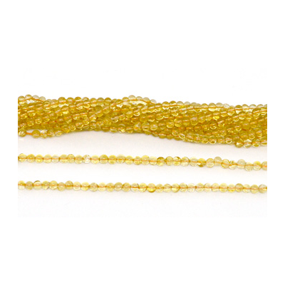 Citrine Polished Round 3mm strand 146 beads