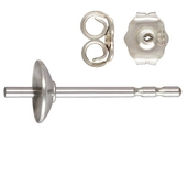 Sterling Silver Stud Pearl Cup 4mm 2 pair-findings-Beadthemup