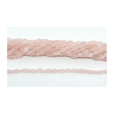 Rose Quartz Polished teardrop app 9x4mm 40 beads per strand 