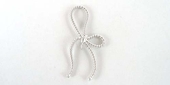 Sterling Silver plt Pendant Bow twst wire 28mm 2 p-findings-Beadthemup