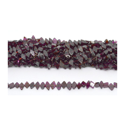 Garnet center drill diamond 8x4mm strand 80 beads