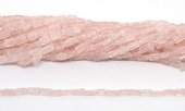 Rose Quarz Pol.Rectangle strand 50 beads-5 strands or more for $4.00 per strand-Beadthemup