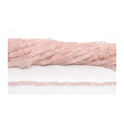 Rose Quarz Pol.Rectangle strand 50 beads