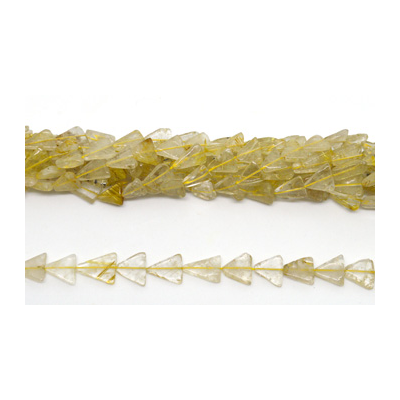 Rutile Quartz Pol.flat triangle 12mm strand 34 beads