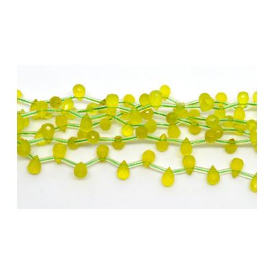 Dyed Jade Faceted top drill teardrop 8xmm strand 40 beads