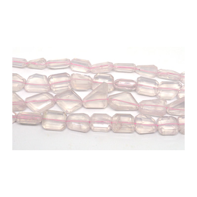 Rose Quartz Fac.Nugget app 20x12mm strand 16 beads